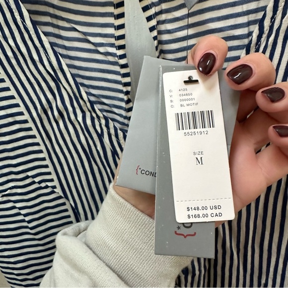 NWT Anthropologie conditions apply Lilith Romper blue white stripe short sleeve - Picture 4 of 8